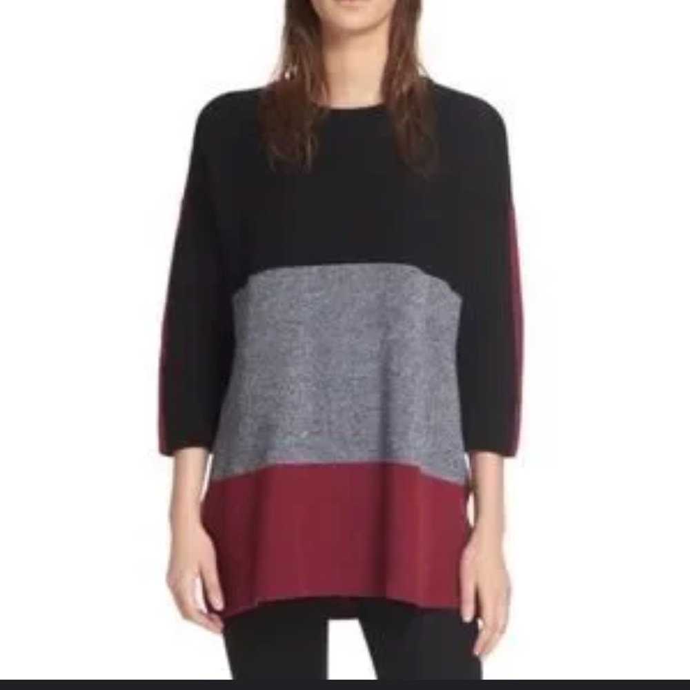 Rag & Bone Color Blocked Crew neck tunic sweater